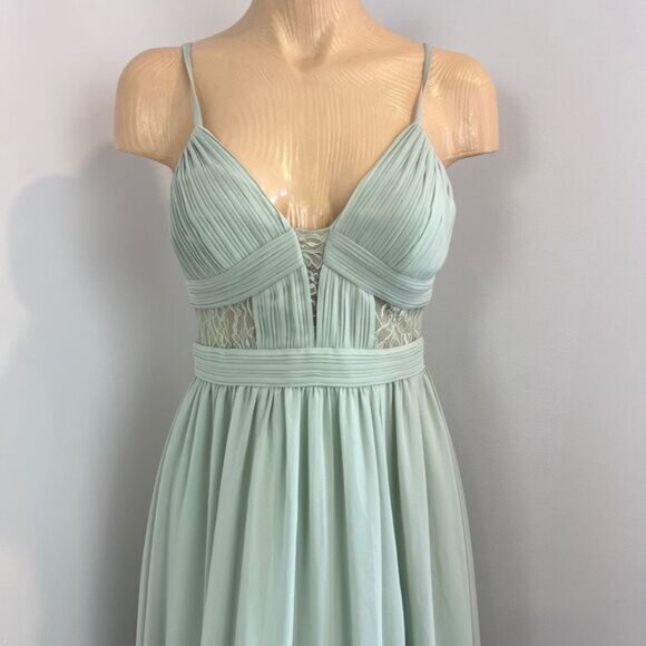 Azazie Mint Green Maxi Dress - Picture 2 of 16